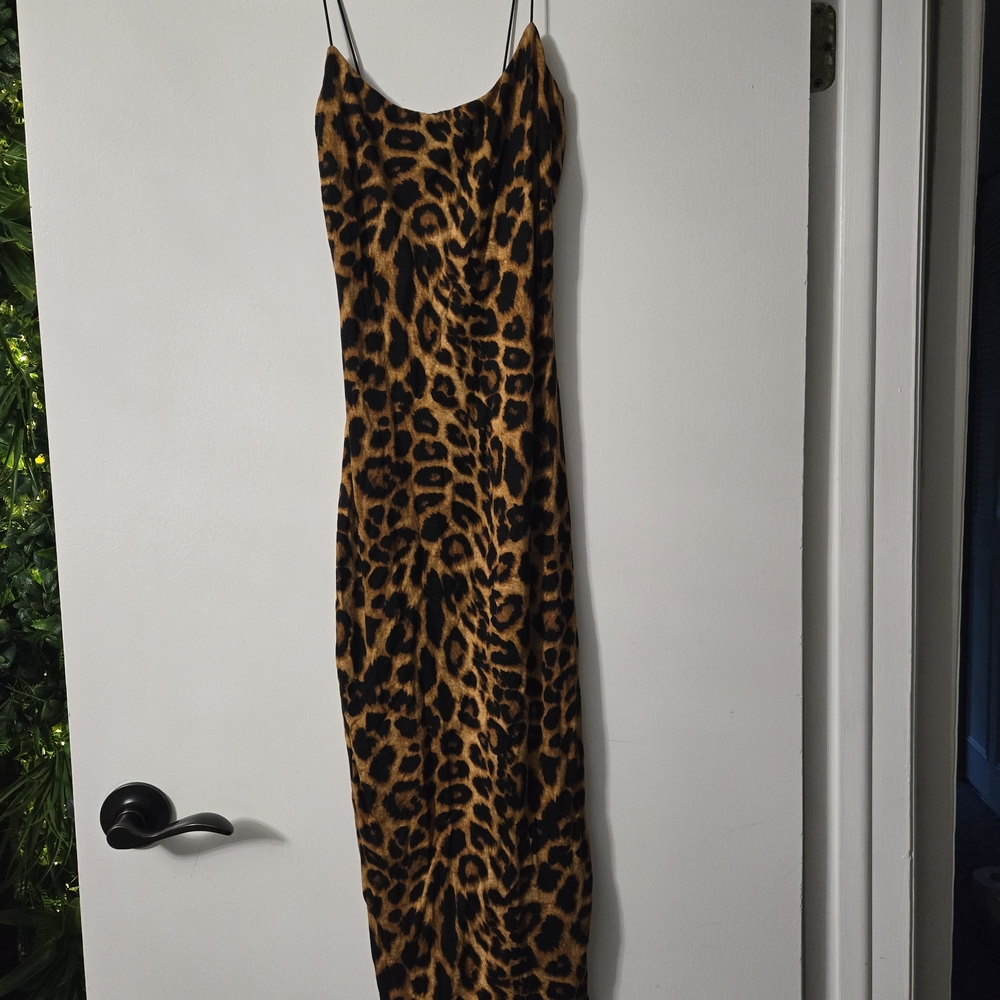 JLUXLABEL Leopard Print Midi Dress